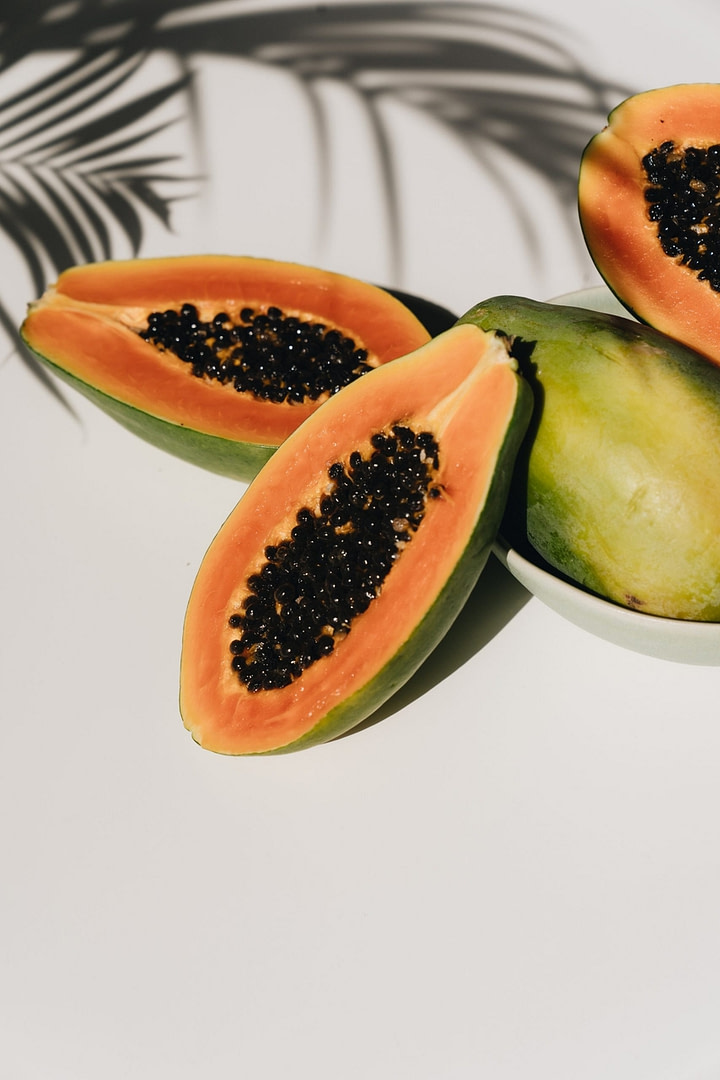 Papaya's Cut In Half